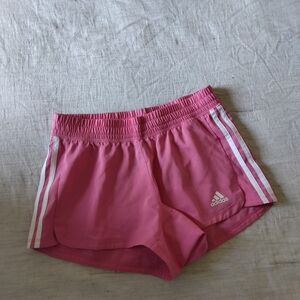 adidas Pink Micro Running Shorts with White Stripes